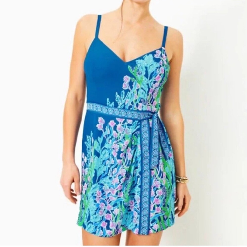 Floral Blue and Green Dress